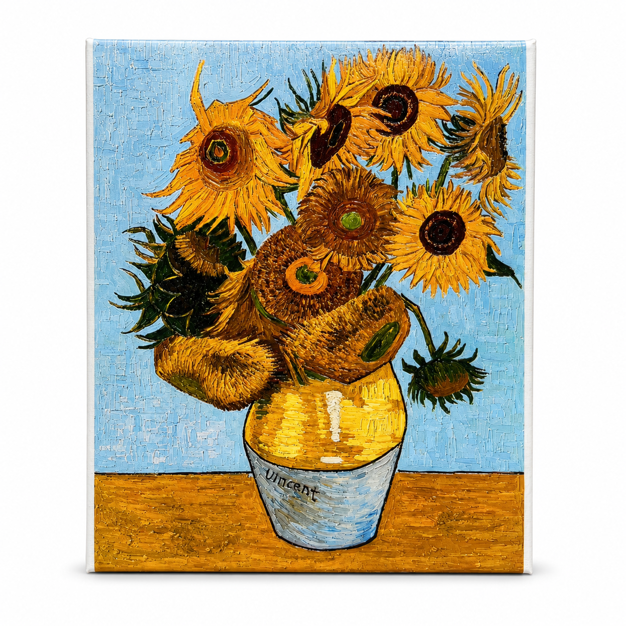 Crafted Textured Canvas Replica – Van Gogh “Vase with Twelve Sunflowers”, 24 × 30 cm